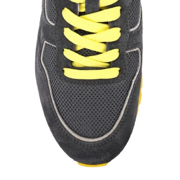 Tod's | Grey & Yellow Suede Allacciato Active Sportivo Sneakers - Picture 4 of 15